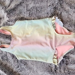 H&M 3/4t rainbow sparkle swimsuit